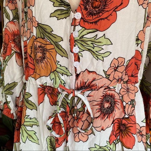 SOLD Label of Love Floral Mini V-neck Dress Size XL Tropical Summer Coastal - Picture 5 of 10
